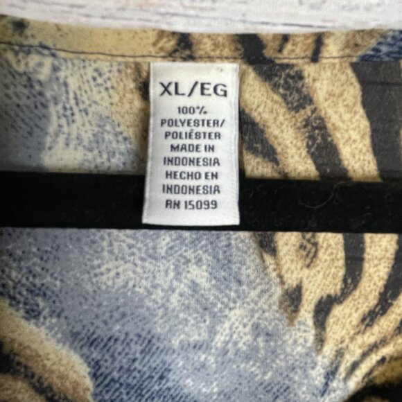 Covington Woman’s Blouse & Tank Set Size XL Blue Animal Print Safari Office Work - Picture 14 of 16